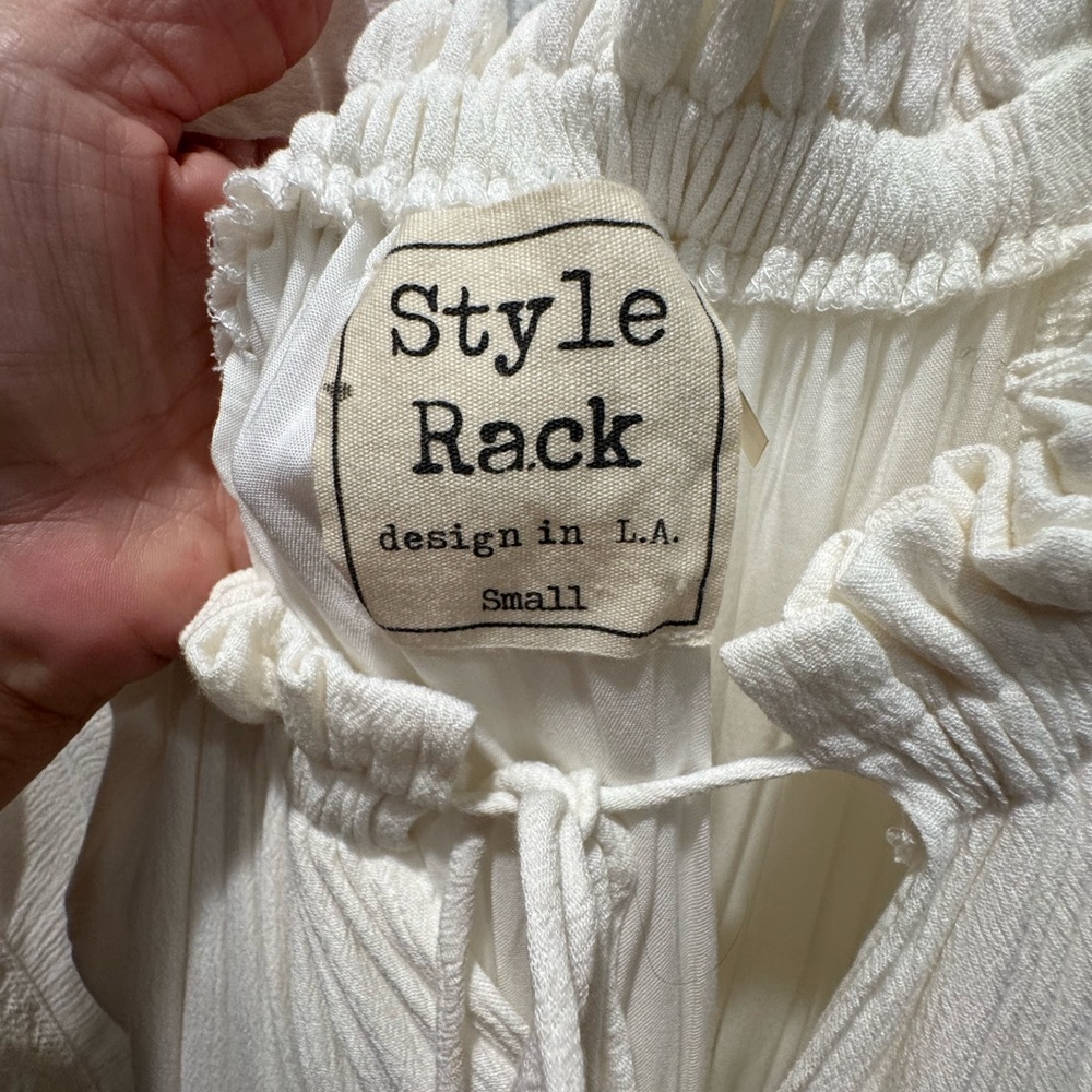 Style Rack Cream Maxi Dress with Button Front - Picture 5 of 6